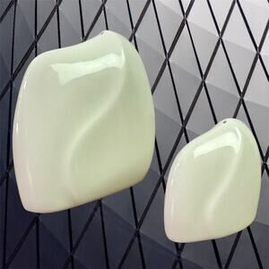 Arabia Finland VTG MCM 2 Salt Shakers Large Small Modern Tooth Shaped Dining